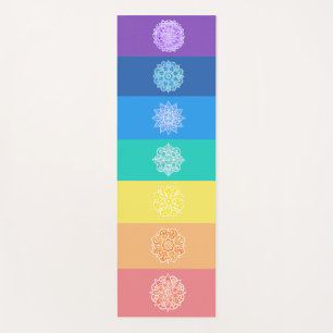 Colorful Rainbow Chakras Mandalas Yoga Mat