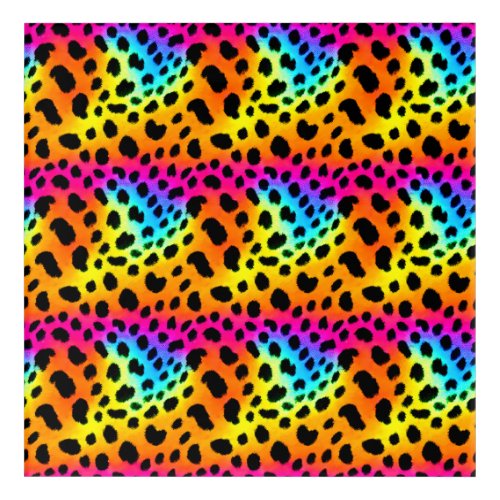 Colorful Rainbow Cheetah Seamless Pattern   Acrylic Print