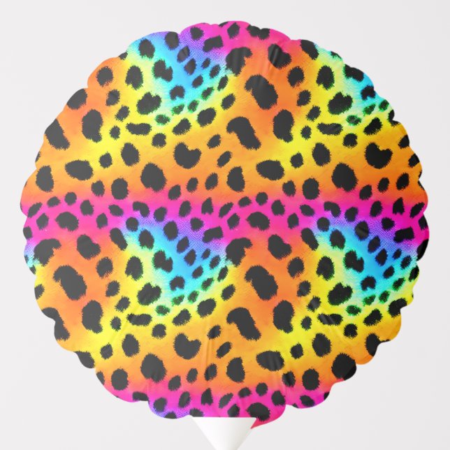 Colorful Rainbow Cheetah Seamless Pattern  Balloon (Front)