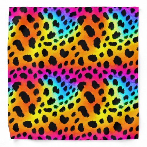 Colorful Rainbow Cheetah Seamless Pattern  Bandana