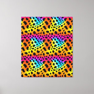Colorful Rainbow Cheetah Seamless Pattern Canvas Print