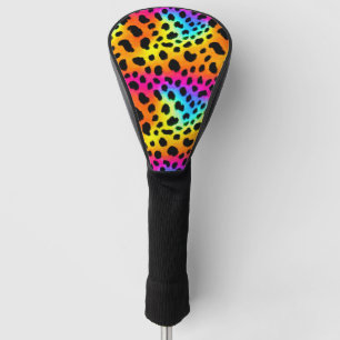 Colorful Rainbow Cheetah Seamless Pattern  Golf Head Cover