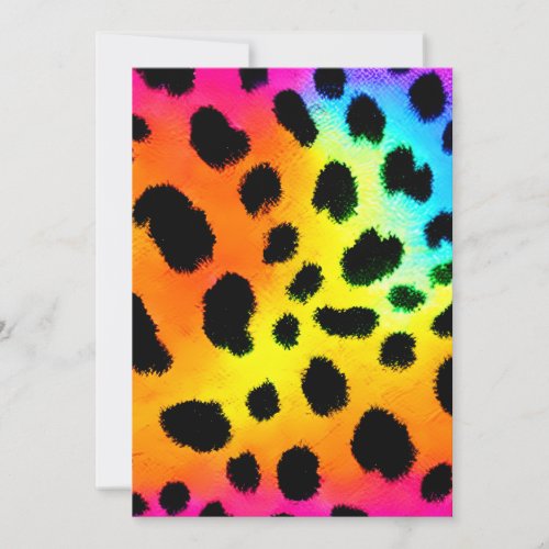 Colorful Rainbow Cheetah Seamless Pattern  Holiday Card