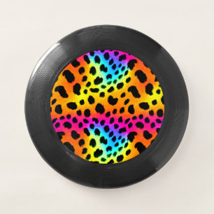 Colorful Rainbow Cheetah Seamless Pattern   Wham-O Frisbee