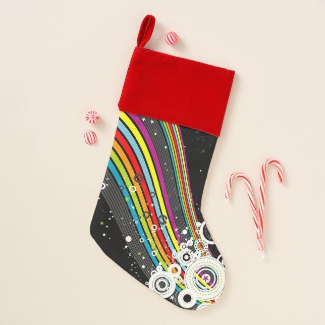 Colorful Rainbow Christmas Stocking (Front)