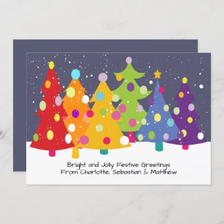 Colorful Rainbow Christmas Trees Announcement