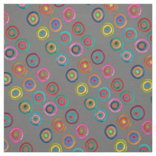 Colorful rainbow circles art watercolor fabric