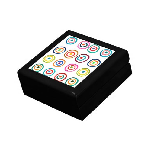 Colorful rainbow circles art watercolor gift box