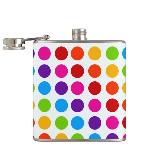 Colorful Rainbow Circles pattern  Flask (Opened)