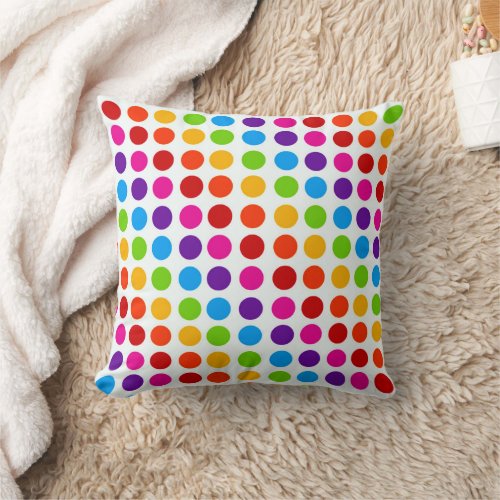 Colorful Rainbow Circles pattern  Throw Pillow