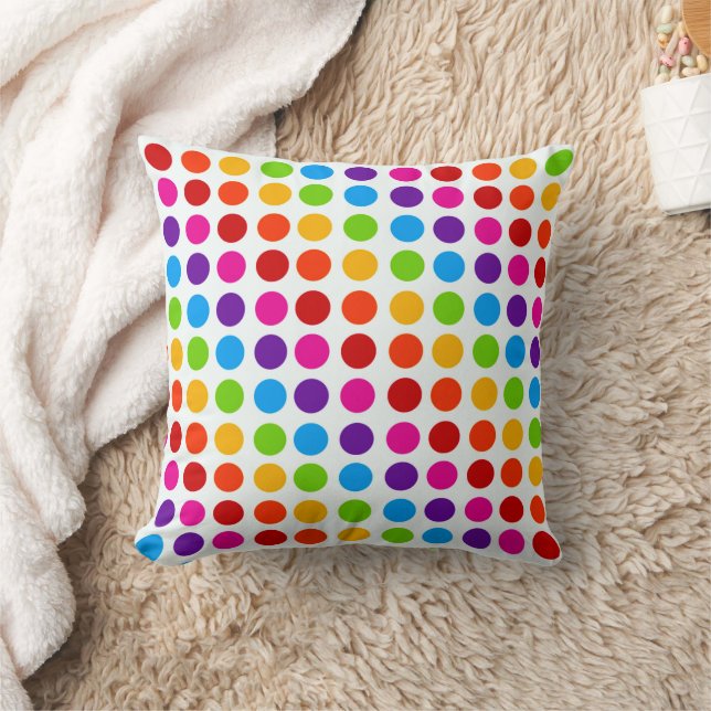 Colorful Rainbow Circles pattern  Throw Pillow (Blanket)