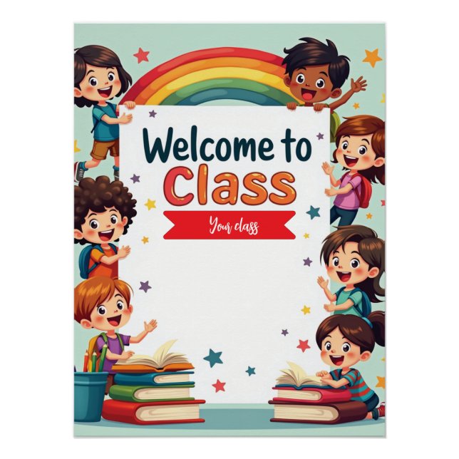 Colorful Rainbow Classroom Wall Art (Front)
