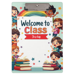 Colorful Rainbow Classroom Wall Art Clipboard