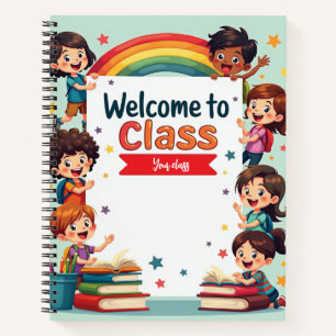 Colorful Rainbow Classroom Wall Art Notebook