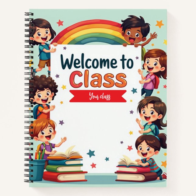 Colorful Rainbow Classroom Wall Art Notebook (Front)