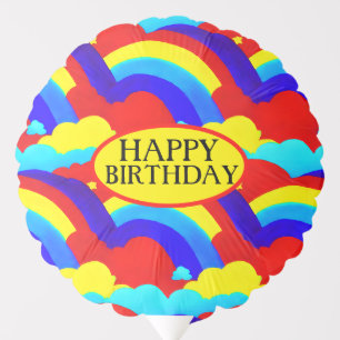 Colorful Rainbow Clouds Kids Pattern Balloon