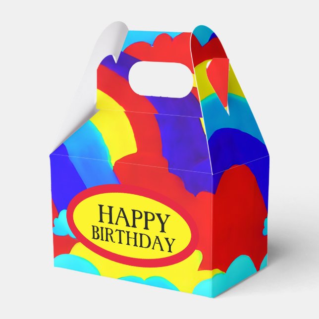 Colorful Rainbow Clouds Kids Pattern   Favor Boxes (Front Side)