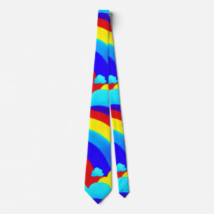 Colorful Rainbow Clouds Kids Pattern Neck Tie