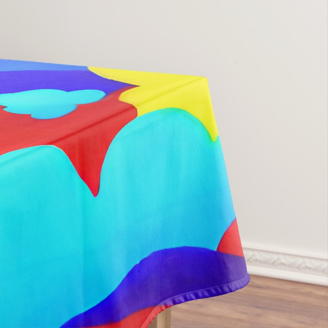 Colorful Rainbow Clouds Kids Pattern   Tablecloth (In Situ)