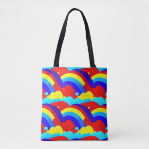 Colorful Rainbow Clouds Kids Pattern Tote Bag