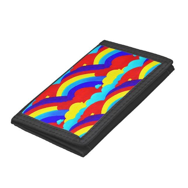 Colorful Rainbow Clouds Kids Pattern  Tri-fold Wallet (Bottom)
