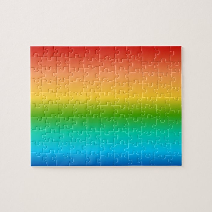 Colorful Rainbow Color Gradient Jigsaw Puzzle Zazzle Com