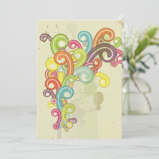 colorful rainbow color retro swirls design (Standing Front)