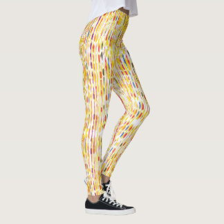 Colorful Rainbow Colored Raindrop Pattern Leggings