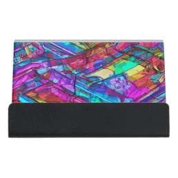 Colorful Rainbow Colors Desk Business Card Holder