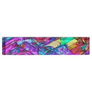 Colorful Rainbow Colors Desk Name Plate