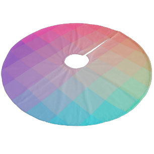 Colorful Rainbow Colors Gradient Design Fleece Tree Skirt