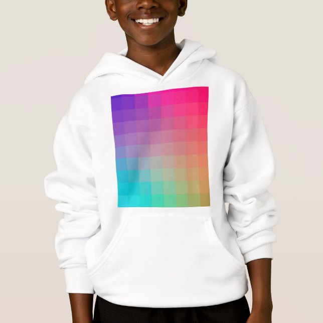Colorful Rainbow Colors Gradient Design Hoodie (Front)