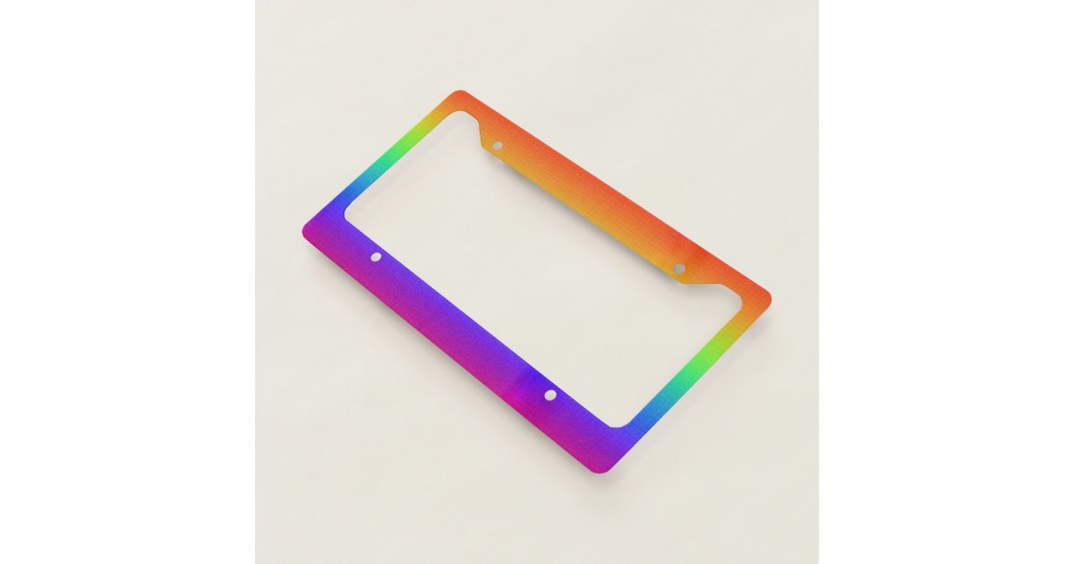 Colorful Rainbow Colors License Plate Frame | Zazzle