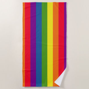 Colorful Rainbow Colors Stripes Beach Towel