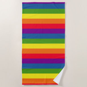 Colorful Rainbow Colors Stripes Beach Towel