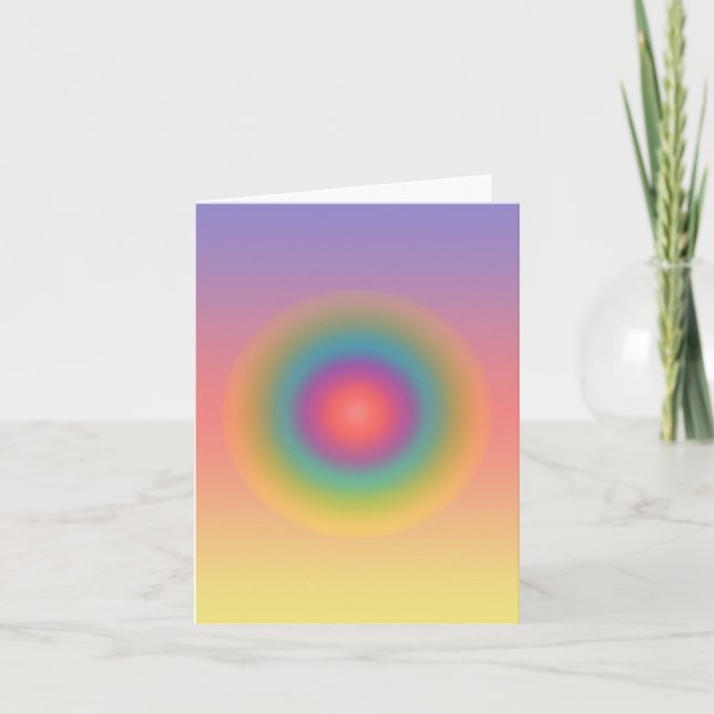 Colorful Rainbow Concentric Circle Space  Card (Front)