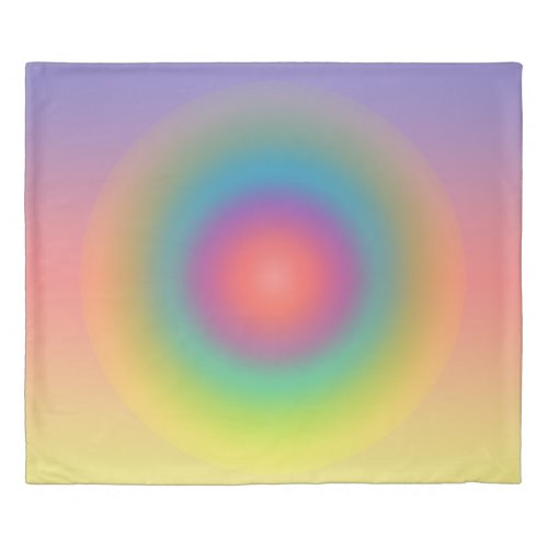 Colorful Rainbow Concentric Circle Space  Duvet Cover