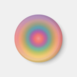 Colorful Rainbow Concentric Circle Space Magnet