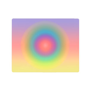Colorful Rainbow Concentric Circle Space Metal Print