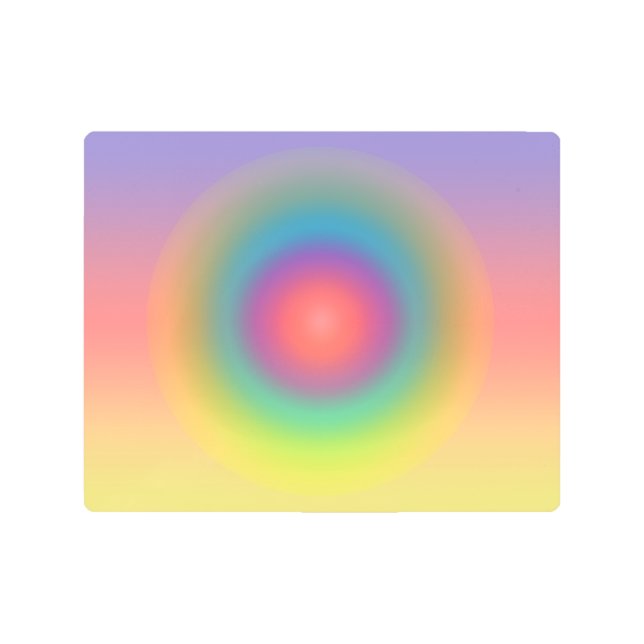 Colorful Rainbow Concentric Circle Space  Metal Print (Front)