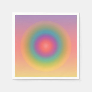Colorful Rainbow Concentric Circle Space Napkins