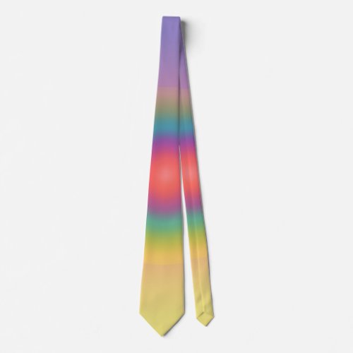 Colorful Rainbow Concentric Circle Space  Neck Tie