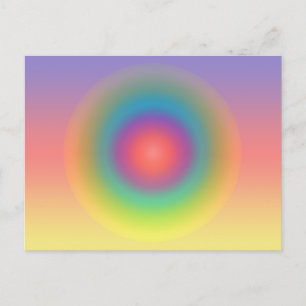 Colorful Rainbow Concentric Circle Space  Postcard