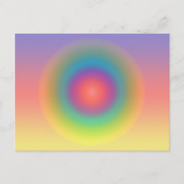 Colorful Rainbow Concentric Circle Space  Postcard (Front)
