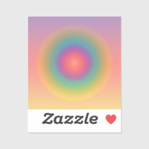 Colorful Rainbow Concentric Circle Space Sticker
