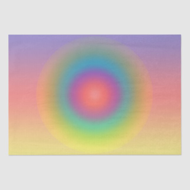 Colorful Rainbow Concentric Circle Space  Tissue Paper (Front)