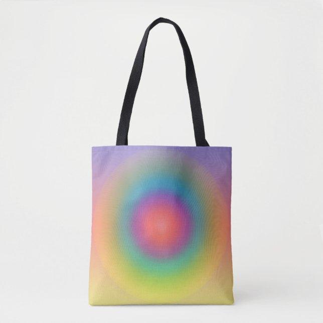 Colorful Rainbow Concentric Circle Space   Tote Bag (Front)