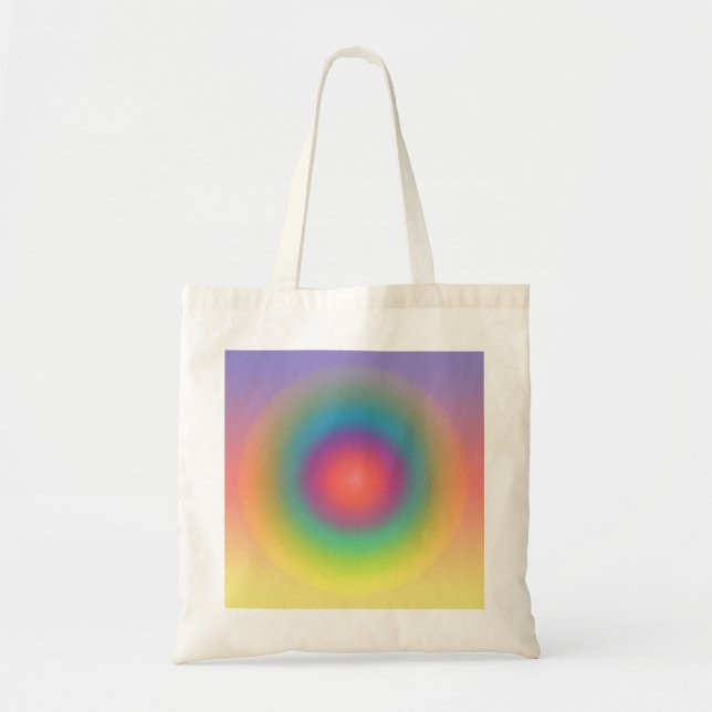 Colorful Rainbow Concentric Circle Space  Tote Bag (Front)