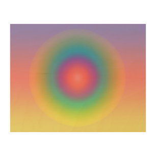 Colorful Rainbow Concentric Circle Space Wood Wall Art