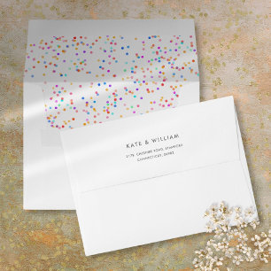 Colorful Rainbow Confetti Return Address Envelope